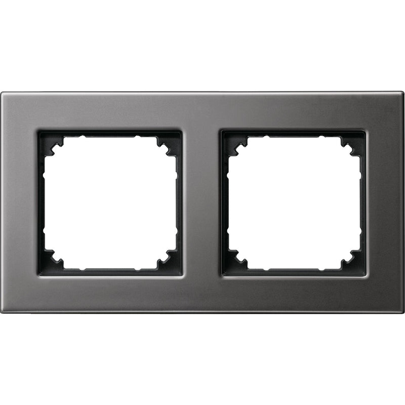 Merten - Abdeckrahmen Metallrahmen 2f.rho/gr 475214 waage/senkrecht