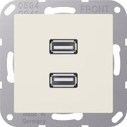 Jung - Multifunktions-Anschlussdose Multimedia-Anschluss ws MA A 1153 2 x USB m.Tragring