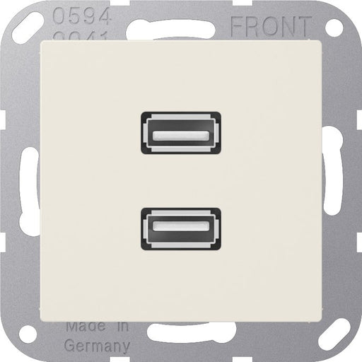 Jung - Multifunktions-Anschlussdose Multimedia-Anschluss ws MA A 1153 2 x USB m.Tragring