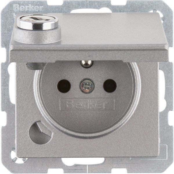 Berker - Steckdose m. Erdstift 6765116084 Q.1,alu,ma,la
