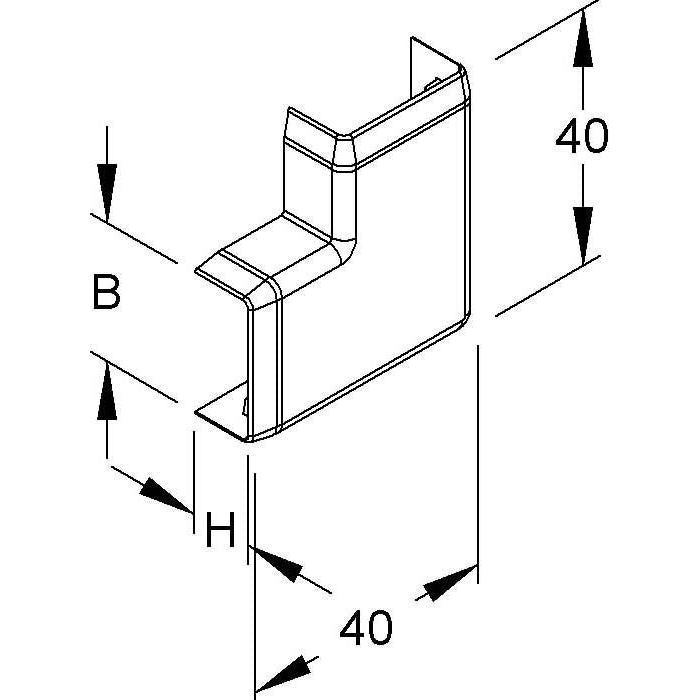 HKL - Flachwinkel für Leitungführungskanal Flachwinkel lgr FW1022.8 Kanal-System HKL − 10 Stück
