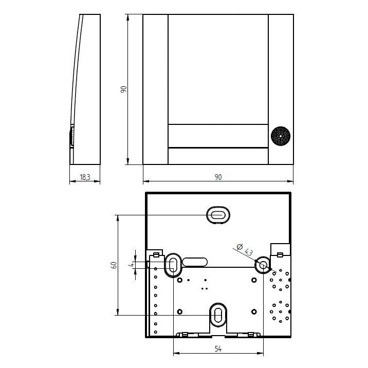 Grothe - Klingeldrücker Klingeltaster 1fach DOMOLUX SIM/SW 90x90x18,5mm, sil/sw