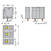 WAGO - Leiterplattenklemme 739-3203 2,5mm² − 45 Stück