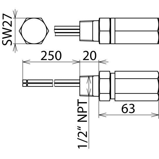 DEHN - Überspannungsableiter für Informations-/MSR-Technik Überspannungsableiter DPI CD EXD 230 24 N DEHNpipe Ex (d)