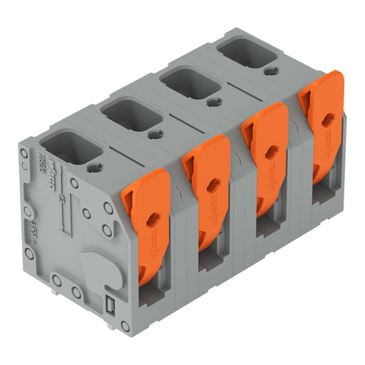 WAGO - Leiterplattenklemme Hebel 2606-3354 6mm²,grau − 44 Stück