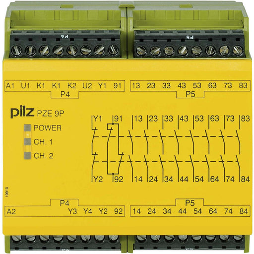 Pilz - Gerät zur Überwachung von sicherheitsgerichteten Stromkreisen Kontakterweiterungsblock PZE 9P #777140 24VACDC 8n/o 1n/c
