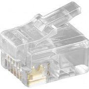 Goobay - Modularer Steckverbinder RJ12 Stecker Flachkabel 50251 St,6polig − 10 Stück