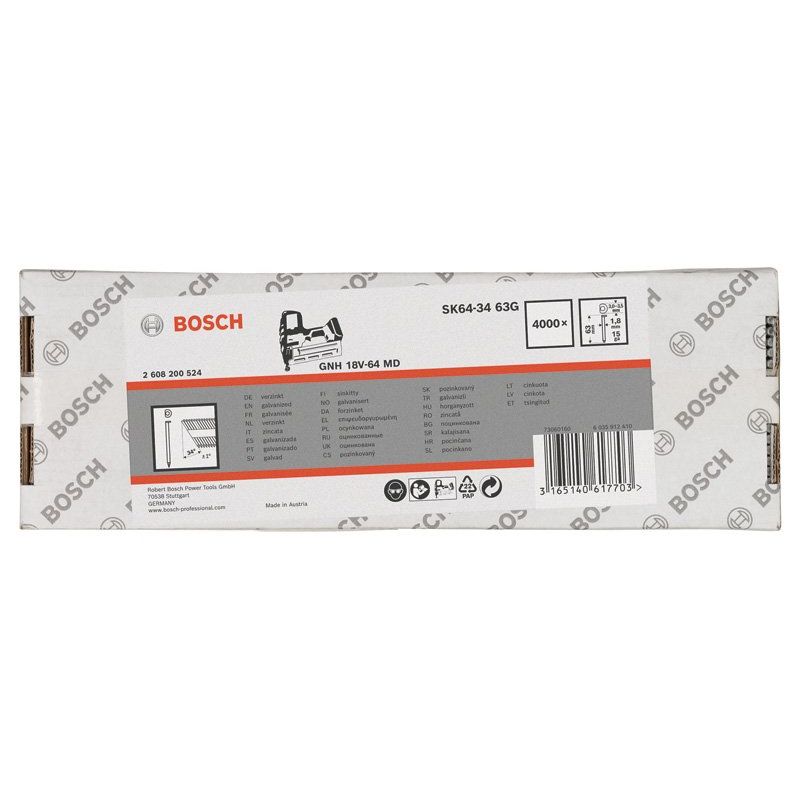Bosch - Zubehör und Werkzeuge für Druckluft DA Senkkopf-Stift, SK64-34 2608200524 63G 1,8mm 63mm