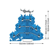 WAGO GmbH & Co. KG - Durchgangs-Reihenklemme Dreistockklemme 2000-3234 N/N/N,bl − 40 Stück