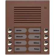 TCS Tür Control - Türstation für Türkommunikation Audioaußenstation 2-reihig PES08-EB/04 8 Tasten AP bronze