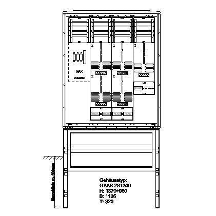 GSAB Elektrotechnik - Zähler-Komplettschrank Zähleranschlusssäule 08.00.1P51 5Z/o.TSG
