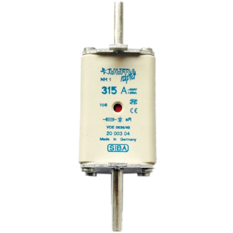 Siba - Messersicherung NH-Sicherungseinsatz 2000304.100 100A NH1/0 500V − 3 Stück