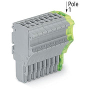 WAGO - Ein- und mehrpolige Klemmenleiste 1-Leiter-Federleiste 2020-109/000-036 1,5 mm²,gr/gn-ge − 25 Stück