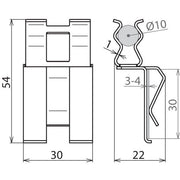 DEHN - Verbinder für Blitzschutz Bewehrungsklemme DC BK 10 FL30STBLANK DEHNclip