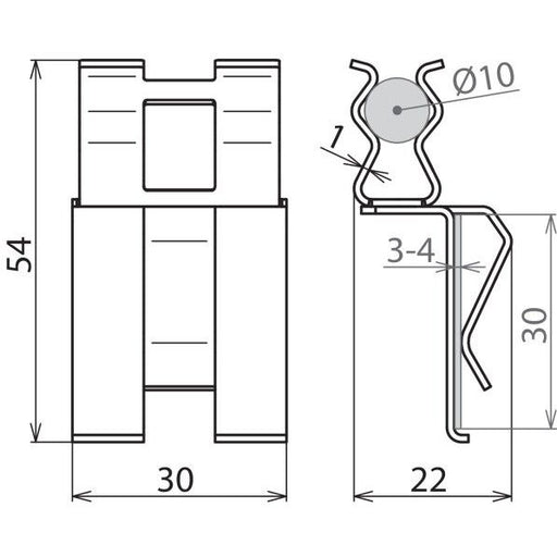 DEHN - Verbinder für Blitzschutz Bewehrungsklemme DC BK 10 FL30STBLANK DEHNclip