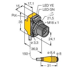 Turck - Lichtleitersensor/Lichtleiterverstärker Opto Sensor QS18VP6FQ Lichtleiter