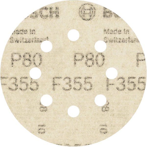 Bosch - Schleifpapier/Schleifvlies PRO F355 Schleifblatt, 125 2608605115 mm, 80, 5-tlg