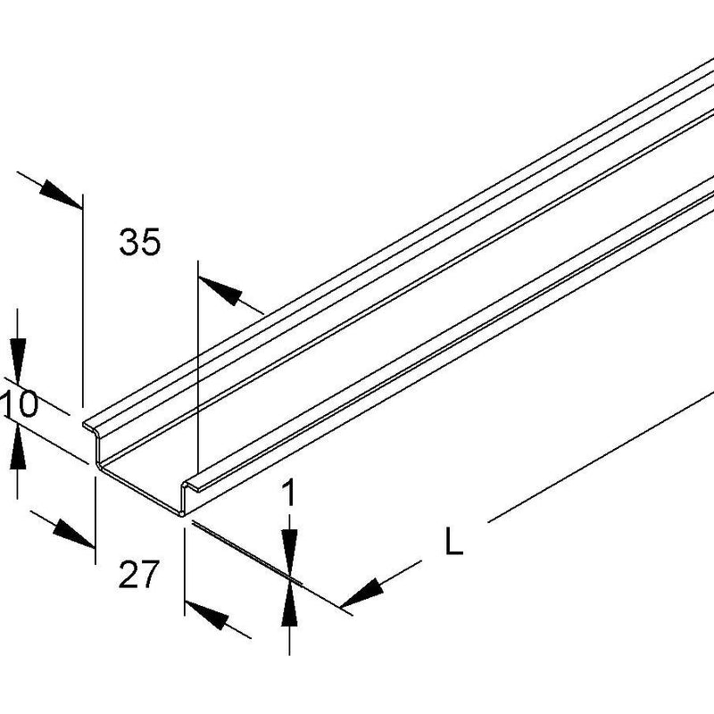 Niedax - Tragschiene 2935/2 GO − 40 Meter