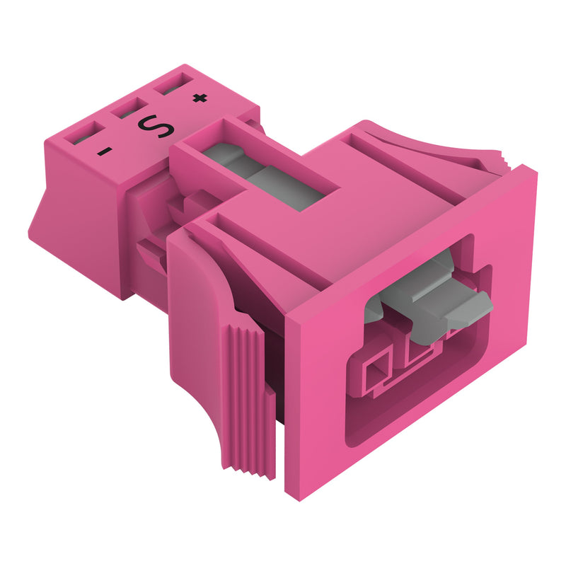 WAGO - Geräteanschluss für steckbare Gebäudeinstallation Snap-In-Buchse 890-783/082-000 3-polig,Kod. B,pink − 50 Stück