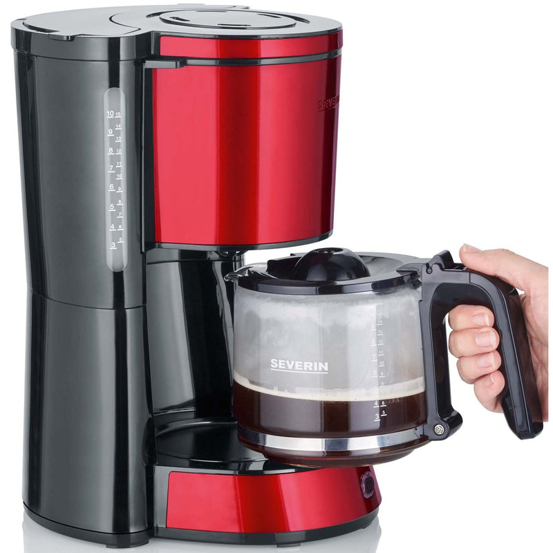 Severin - Kaffeeautomat KA 4817 Fire Red/sw ca.1000W,10 Tassen