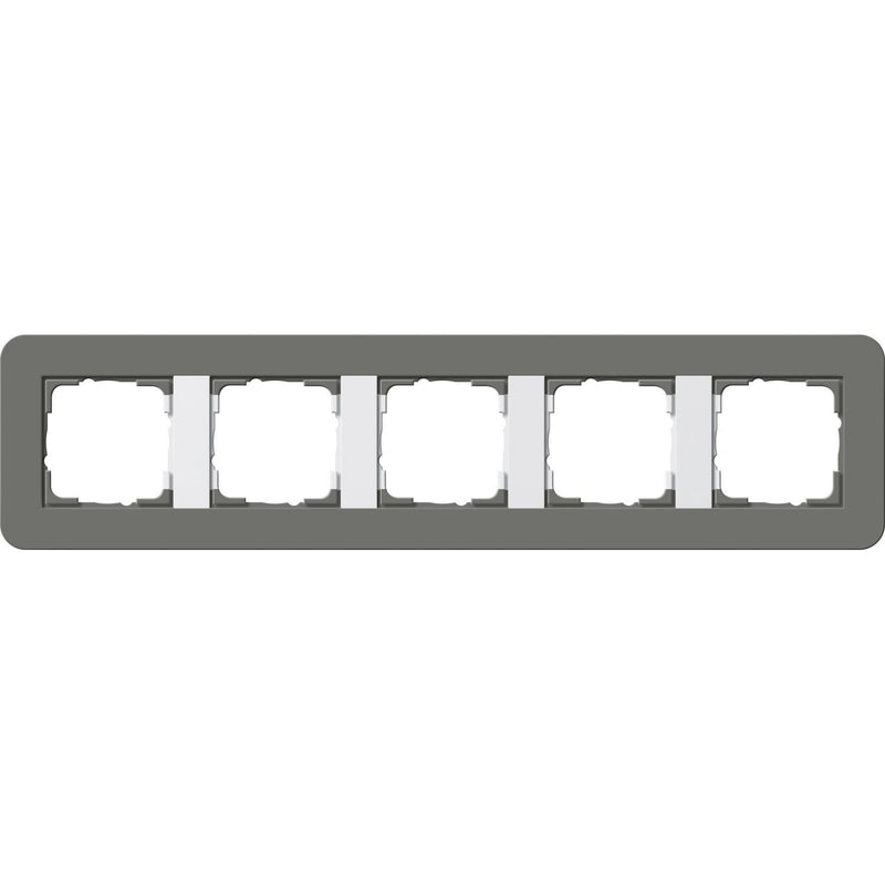Gira - Abdeckrahmen 5fach 0215413 Dklgrau/Reinweiß