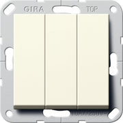 Gira - Installationsschalter Wippschalter Wechsel 3fach 283201 System 55 Cremeweiß