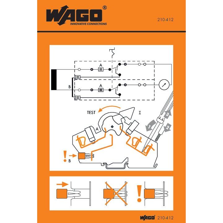 WAGO - Warn-/Hinweisschild Handhabungsaufkleber 210-412 für 282-870 − 1000 Stück
