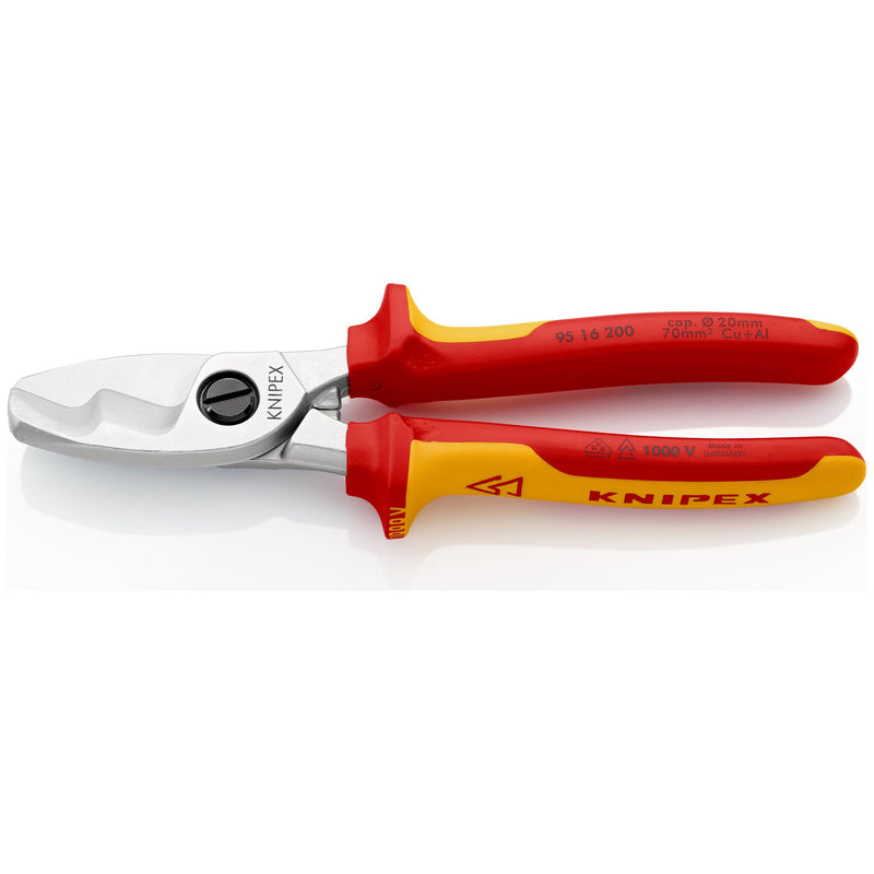 Knipex - Kabelschere 95 16 200 SB isoliert, 200mm