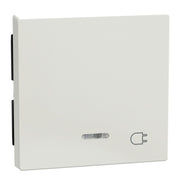 Merten - Abdeckung/Bedienelement für Installationsschalterprogramme Wippe Kontr.Fenster pws/gl 435219 Aufdruck Steckdose