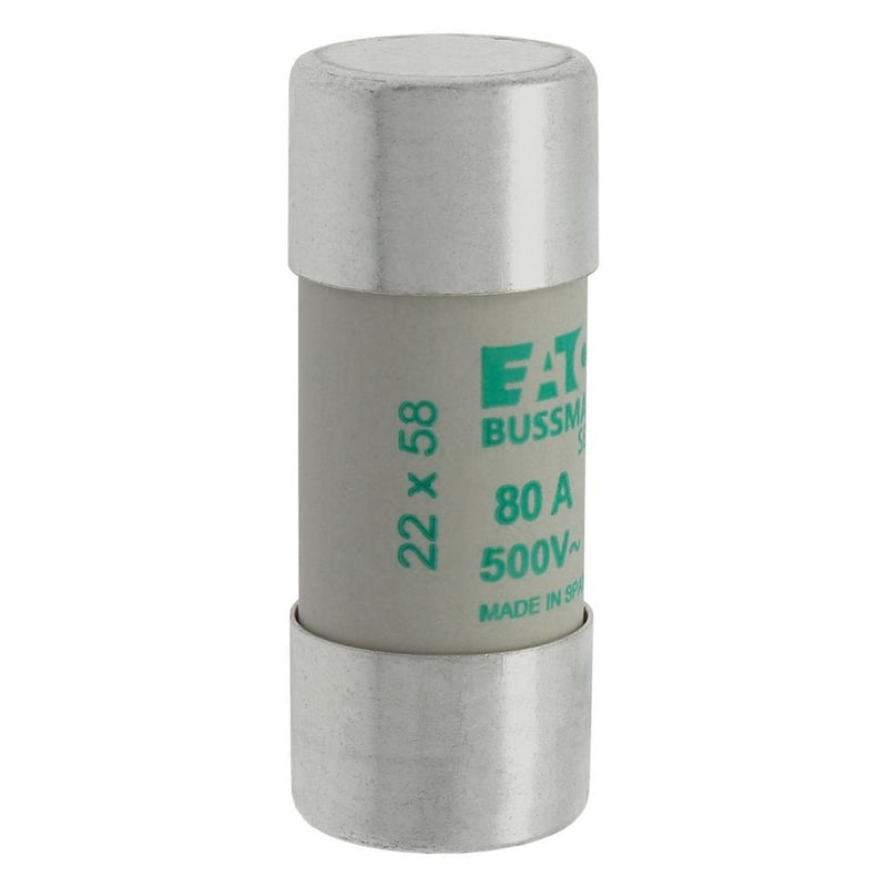 Eaton - Zylindrische Sicherung Sicherungseinsatz Nieders. CYLINDRICA#C22M80 80A AC 500V 120kA − 10 Stück