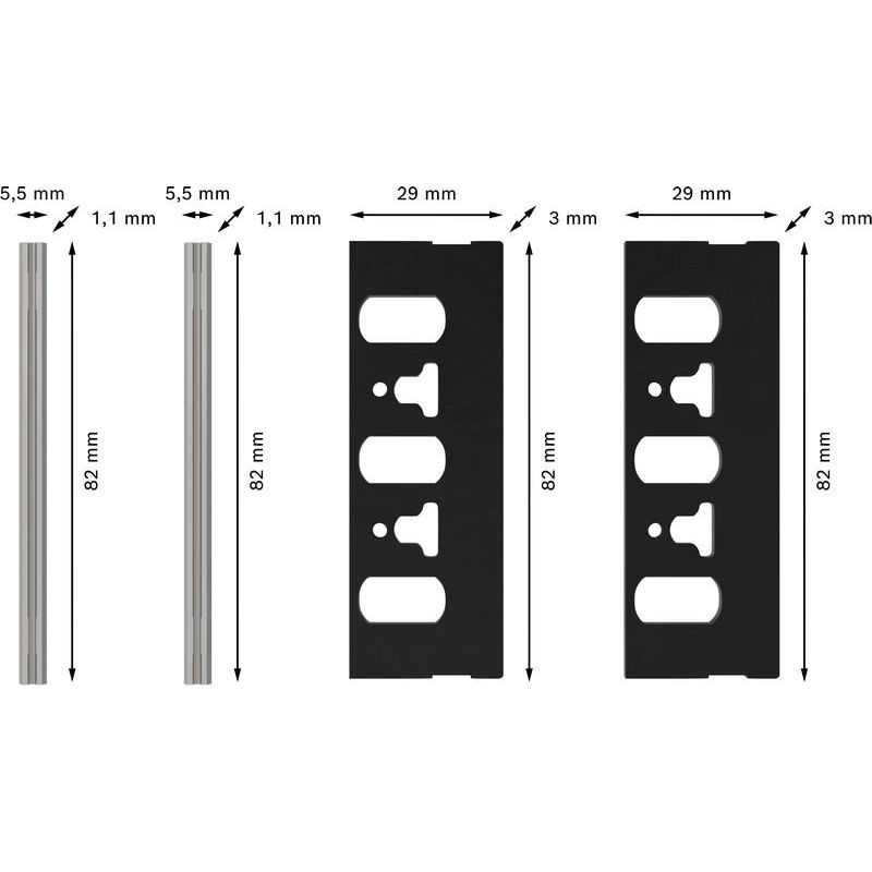 Bosch - Zubehör/Ersatzteile für Hobel PRO Hobelmesser-Set, 4-tlg 2608838999