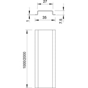 OBO Bettermann - Tragschiene Hutschiene 2069 1M GTP ungelocht − 25 Meter