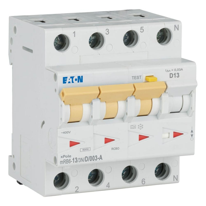 Eaton - Kombination FI-Schalter/Leitungsschutzschalter FI/LS Kombination mRB6-13/3N/D/003-A 13A 30mA