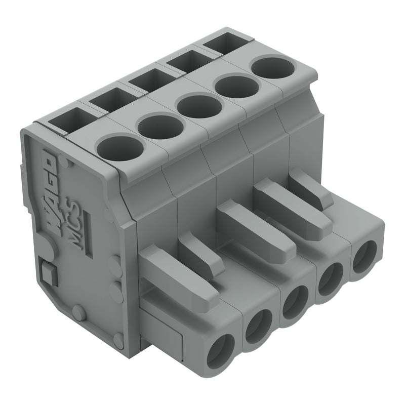 WAGO - Kabelsteckverbinder für Leiterplattensteckverbinder 1-Leiter Federleiste 232-205/026-000 CAGECLAMP 2,5mm²,gr − 100 Stück