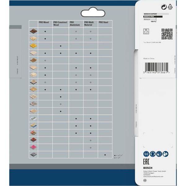 Bosch - Kreissägeblatt PRO Wood Kreissägeblatt, 2608641184 190 x 2 x 30 mm, Z16