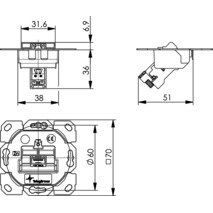 Telegärtner - Kommunikationsanschlussdose Kupfer Modul-Aufnahme 1-fach 100022979 UP/0 1AMJ-S DD flex − 5 Stück
