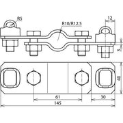DEHN - Anschlussklemme für Stab-/Tiefenerder TE-Anschlussschelle ASTE252XKSV710STTZN St/tZn D 25mm
