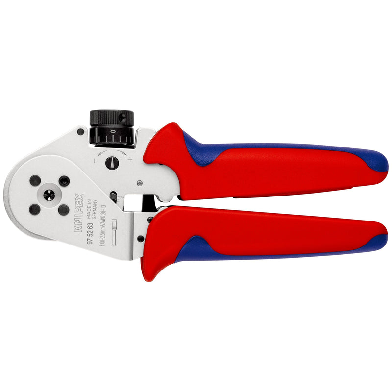Knipex - Presswerkzeug Kabelschuhe/Verbinder, Aderendhülsen, Schirmanschluss Vierdornpresszange 97 52 63 180mm