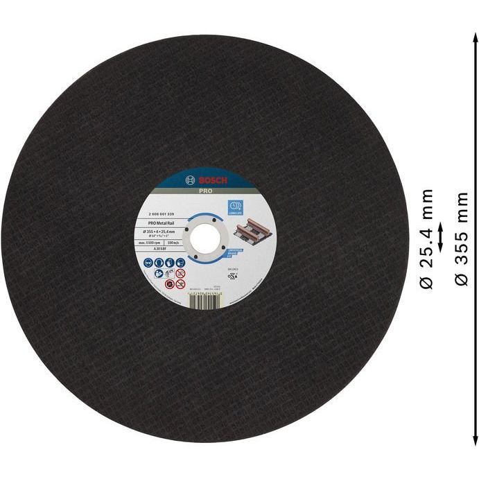 Bosch - Trenn-/Schleifscheibe PRO Rail Trennscheibe, 2608601339 355 x 4 x 25,4 mm