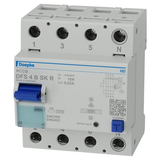 Doepke - Fehlerstrom-Schutzschalter FI-Schutzschalter 09114988HD 4p, 16A, 0.03 A − 1 Stück by Doepke
