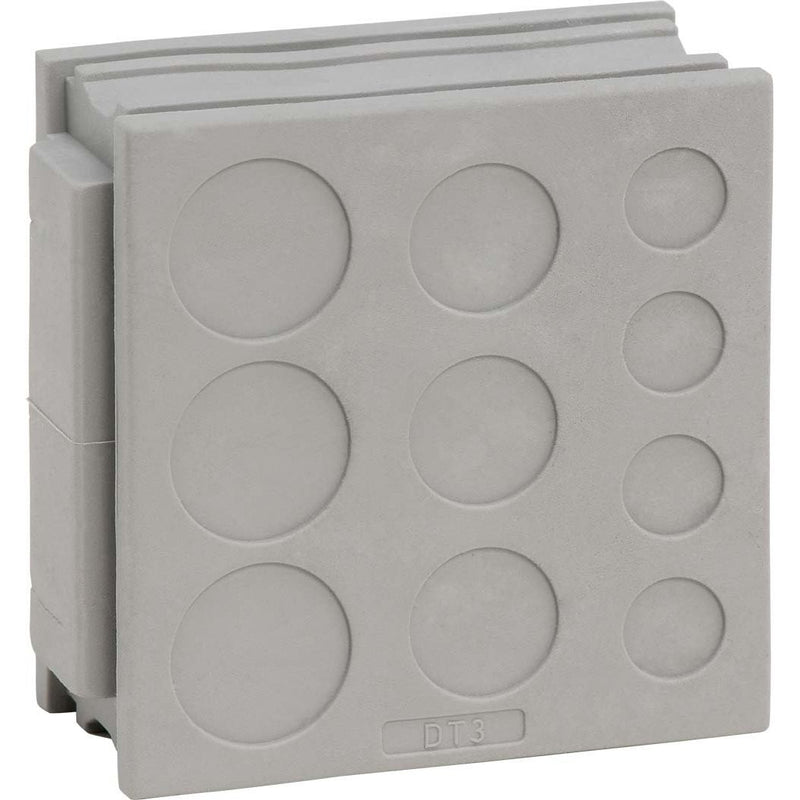 Icotek - Kabeleinsteckstutzen Kabeldurchführungstülle KT-DT3 GRAU 4x6,5 3x9,5 3x11,3 − 10 Stück