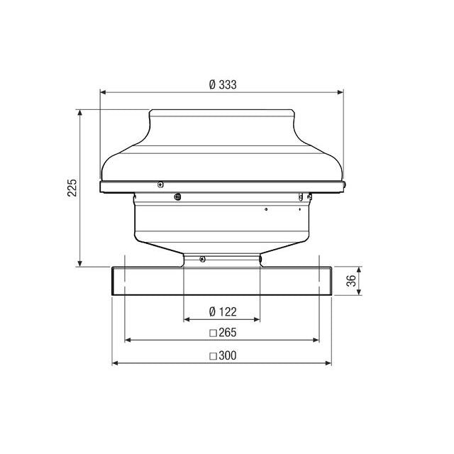 Maico - Ventilator für Dacheinbau Radial-Dachventilator EHD 12/2 EC 512m3/h, NW125