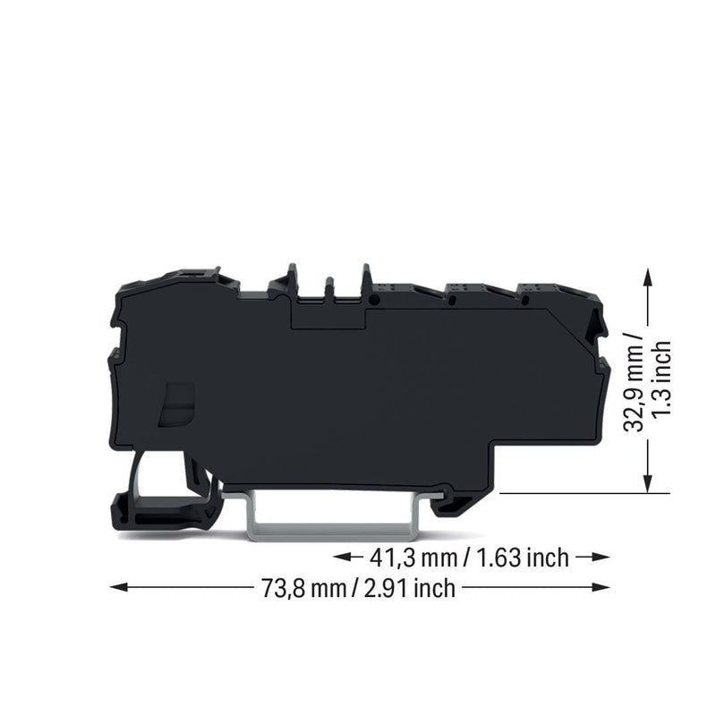WAGO - Durchgangs-Reihenklemme Verteilerklemme 2006-8035 1x6qmm/6x1,5qmm, sw − 12 Stück