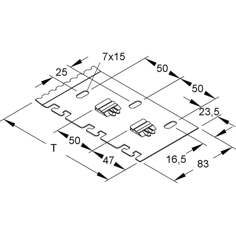 Niedax - Trennwandhalterung für Installationskanal Ls-Zugentl.Trennsteg LZTP 100 E3