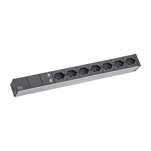 Bachmann - Power distribution unit (PDU) Steckdosenl. 482,6mm(19Z) 800.1258 7xCH T23 3,0m