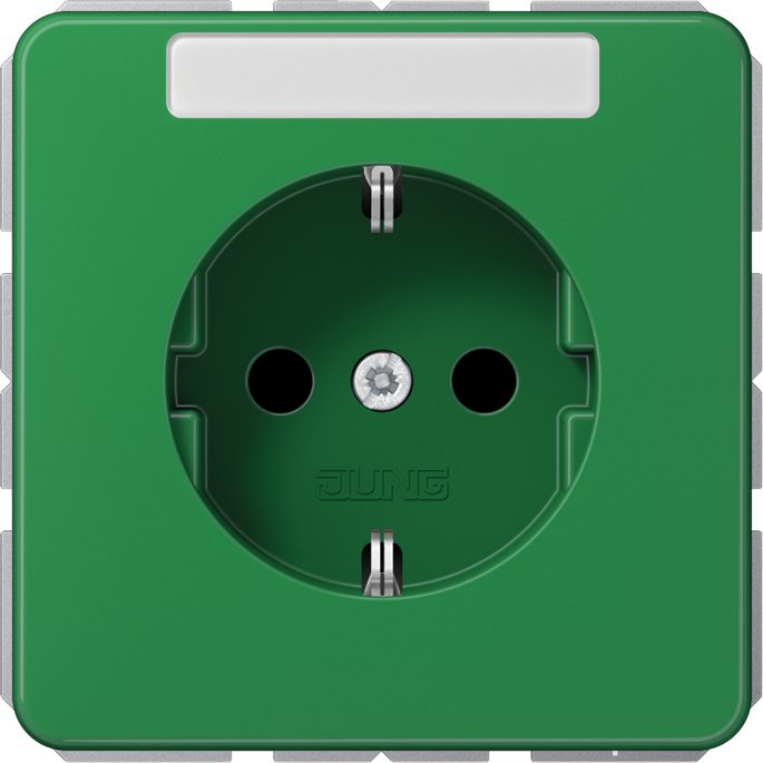 Jung - Steckdose SCHUKO-Steckdose 16A 250V CD 1520 BFNA GN mit Schriftfeld