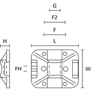 HellermannTyton - Befestigungssockel und -element für Kabelbinder Befestigungssockel TY3G1-N66-NA-C1 − 100 Stück