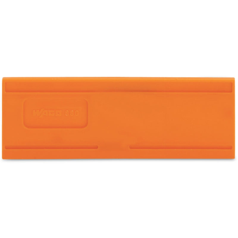 WAGO - Abschluss- und Zwischenplatte für Reihenklemme Trennwand 2mm 880-340 überstehend,orange − 25 Stück