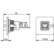 Telegärtner - Modularer Steckverbinder STXV14 RJ45 Zentr.-Flansch 100007425 RJ45Modul A Cat.6A M