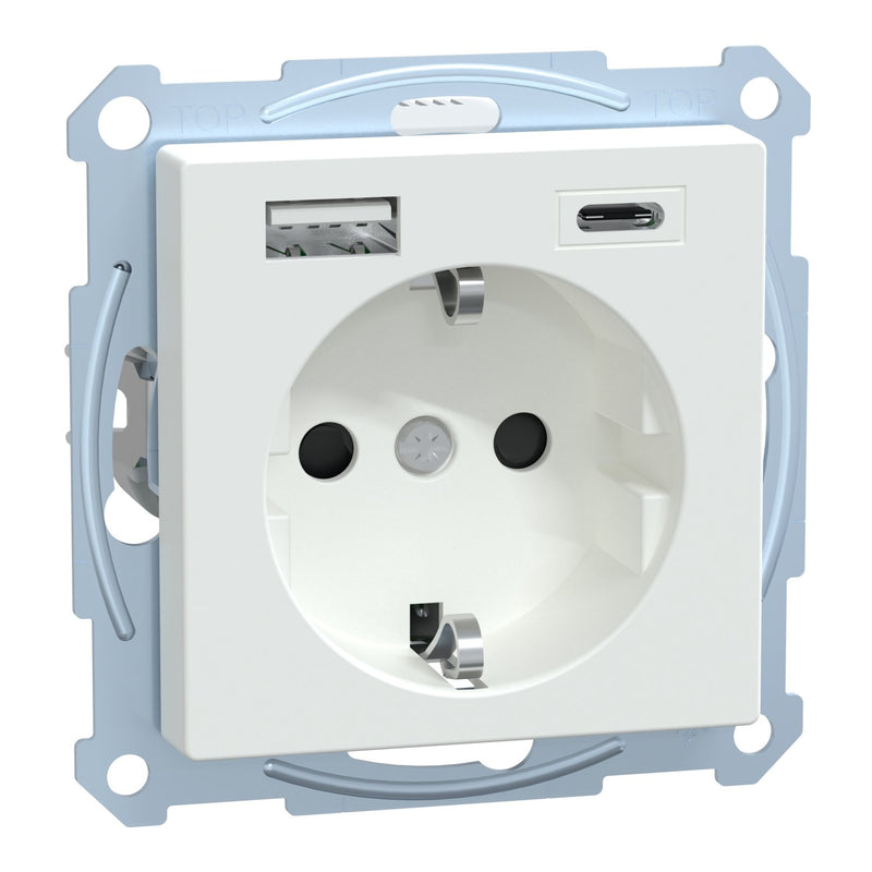 Merten - Steckdose Schuko Steckdose MEG2367-0325 mit USB Ladegerät